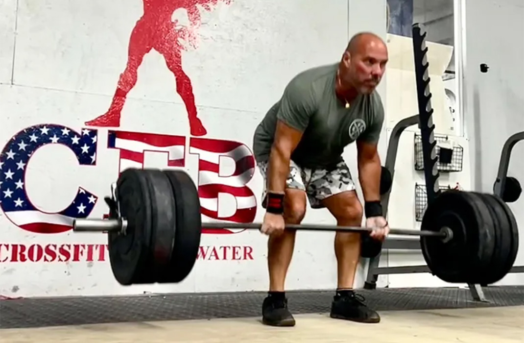 Peter Quagge performs a 265-pound deadlift