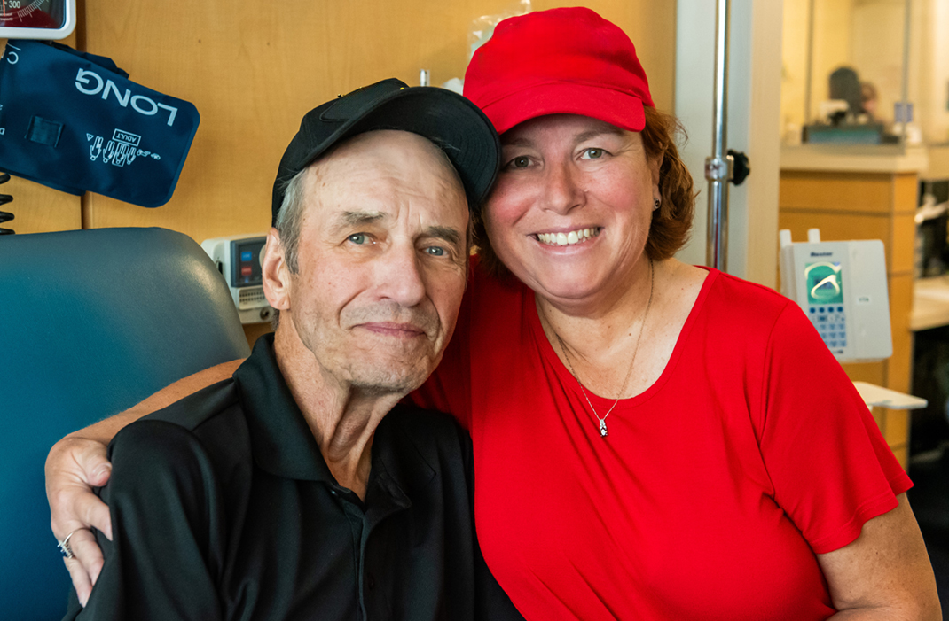 Mass General Cancer Center patient  Roger Gagne and caregiver Christine Lirtino