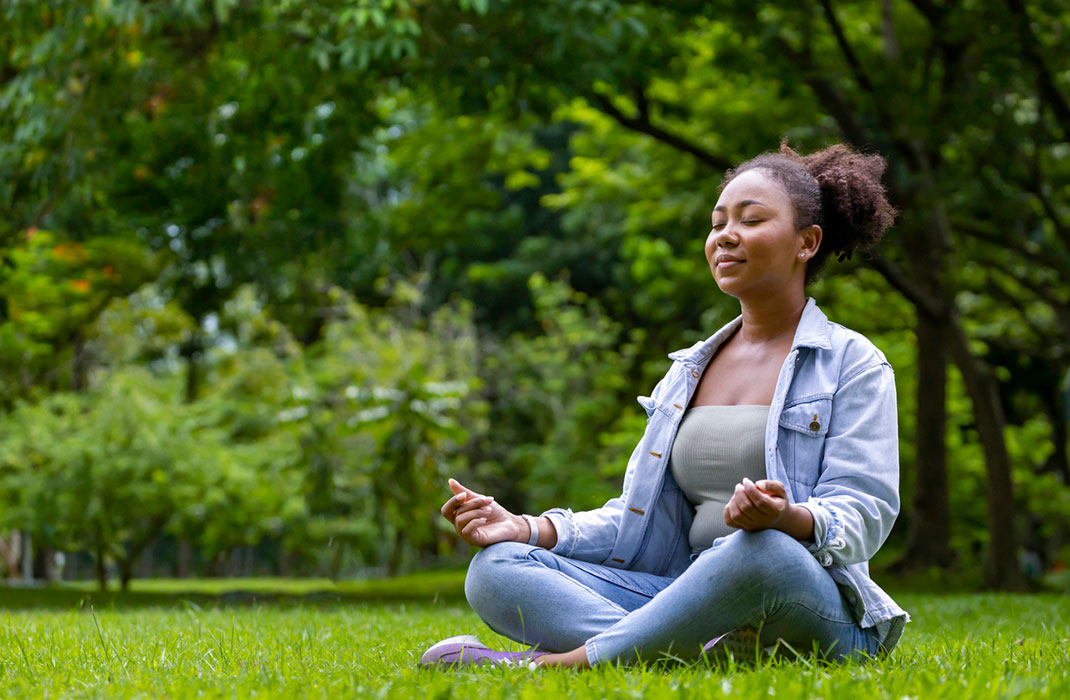 Woman meditating